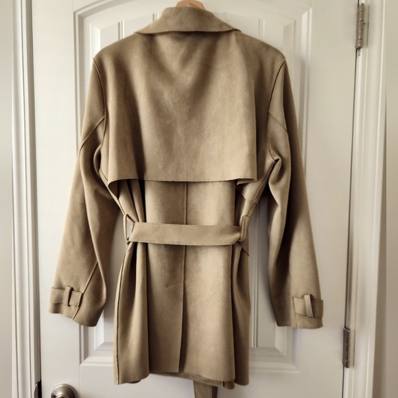 Zara Faux Suede Leather Trenchcoat - Picture 9 of 9